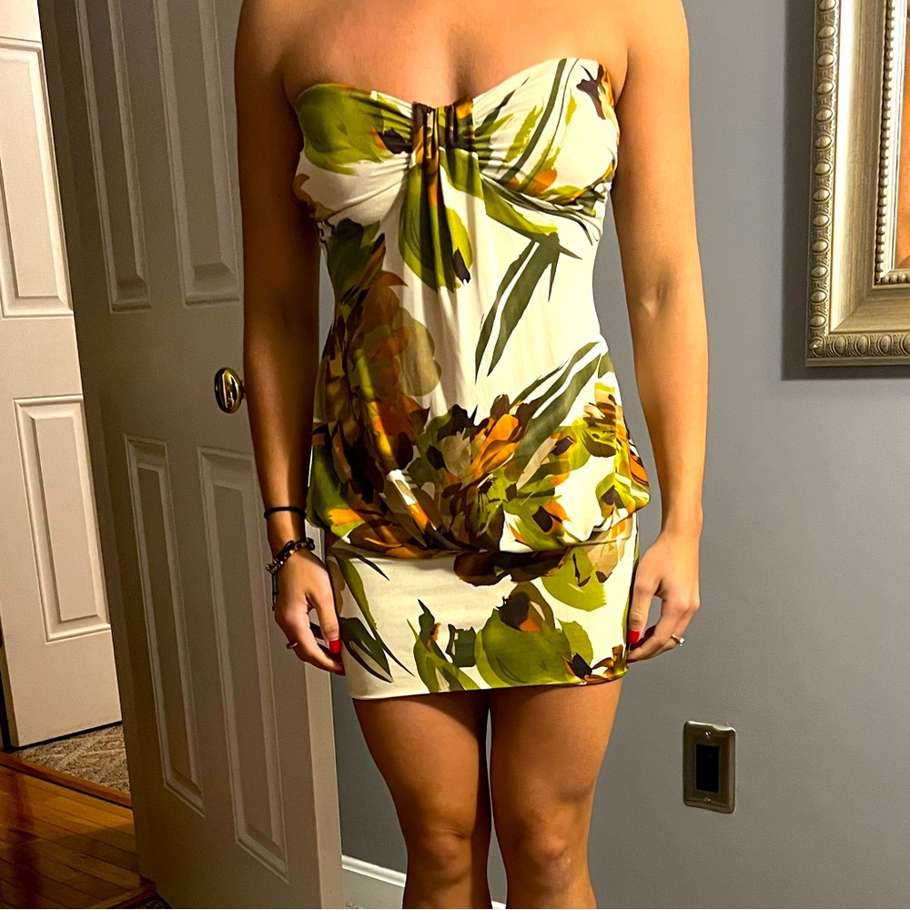 Tube top floral dress